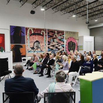 Photo from Jerry Saltz talk at Palm Beach Modern Auctions