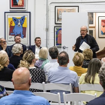 Photo from Jerry Saltz talk at Palm Beach Modern Auctions