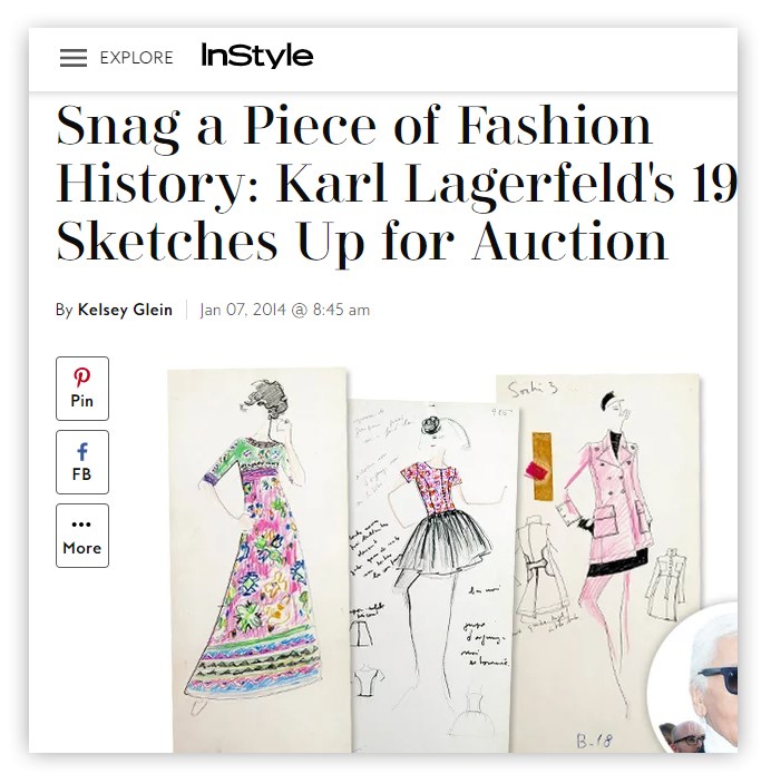 InStyle Snag a Piece of Fashion History: Karl Lagerfeld's 19 Sketches Up for Auction By Kelsey Glein Jan 07, 2014 @ 8:45 am