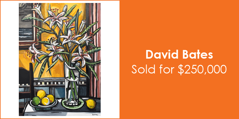 Palm Beach Modern Auctions Large David Bates Painting, Floral Still Life, 72W - Sold for $250,000 on 04-23-2022 (Lot 90)