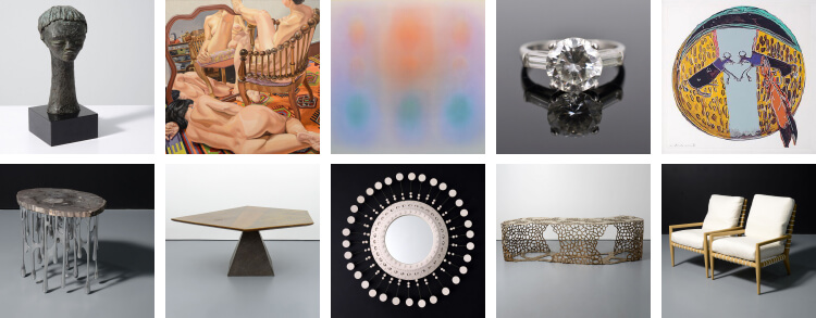 A preview of items featured in our upcoming auction, including art, design & luxury items.